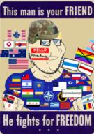 advanced_combat_helmet agartha agarthan anti_communism blond blue_eyes blur buff cross flag:anarchist_argentina flag:anti_lgbtq flag:anti_trans flag:armenia flag:belerussian_opposition flag:bosnia_and_herzegovina flag:chechnya flag:cuck_russia flag:east_turkestan flag:florida flag:free_syrian_army flag:georgia_(country) flag:greece flag:ireland flag:israel flag:japanese_states flag:kosovo flag:kurdistan flag:lebanon flag:lebenese_forces flag:morocco flag:nato flag:philippines flag:poland flag:protestantism flag:romania flag:russian_opposition flag:saudi_arabia flag:saudi_christian_republic flag:south_korea flag:stalina's_russia flag:taiwan flag:tibet flag:ukraine flag:united_baltics flag:united_korea flag:united_scandinavia flag:united_states_of_australia flag:united_states_of_canada flag:united_states_of_new_zealand glasses guyinanavenger_collection low_quality name_tag nato nose propaganda propaganda_poster smug star_(symbol) star_of_david stubble subvariant:muscular_chud text this_man_is_your_friend_he_fights_for_freedom trend:aryan variant:chudjak variant:smugjak white_skin yellow_background yellow_hair // 621x886 // 540.2KB