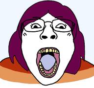 clothes dyke female flag:lesbian_pride_flag hair lesbian pink_hair rotten_teeth subvariant:bridget tear tongue variant:bernd white_skin // 1255x1175 // 42.9KB