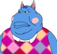 animal_crossing blue_skin dazzled_shirt moot_(namesubhuman) no_nose rosie_(animal_crossing) variant:meximutt // 888x849 // 147.4KB