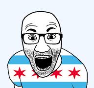 arm chicago clothes flag flag:chicago glasses hair illinois open_mouth soyjak stubble teeth transparent_background tshirt united_states variant:el_perro_rabioso // 427x400 // 19.1KB