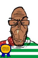 abkhazia award booger brown_skin country countrywar crying eduard_shevardnadze european flag flag:abkhazia georgia georgian_civil_war glasses hair malding mucus mutt red_eyes soyjak stubble subvariant:euromutt sweater text variant:markiplier_soyjak // 591x900 // 31.3KB