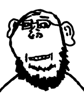 beard ear forehead_lines glasses smile soyjak variant:whiteboardjak white_background // 670x745 // 7.0KB