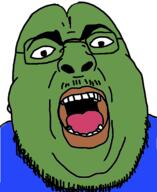 angry fat frog glasses open_mouth pepe soyjak variant:chugsjak // 1124x1374 // 571.9KB