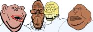 mutt_quartet subvariant:euromutt subvariant:impish_amerimutt variant:impish_soyak_ears variant:markiplier_soyjak variant:meximutt variant:soykio_kid // 2025x695 // 207.2KB