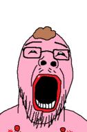 glasses hair lipstick meltdown open_mouth pink_skin pooner stubble teeth variant:wailjak // 241x366 // 3.3KB