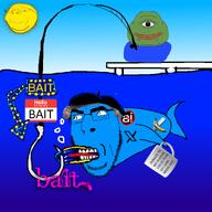 amphibian artfag artist bait fish fishing frog nas:pepe obviousbait pepe pepe_the_frog rana retard sun twitter variant:cobson water worm xitter // 1000x1000 // 239.8KB