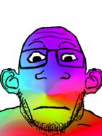 closed_mouth colorful deformed ear glasses neutral soyjak stubble subvariant:grinlook_poggers subvariant:neutralplier variant:markiplier_soyjak // 600x800 // 284.6KB