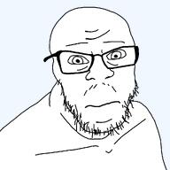 concerned glasses sad soyjak stubble template variant:feraljak white_skin worried // 1025x1025 // 23.5KB