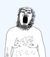 arm artist:tvrkicwvrriorforyuo beard glasses high_res looking_down mustache nipple open_mouth soyjak template transparent_background variant:ignatius // 1052x1200 // 75.0KB