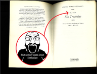 angry arrow balding beard black_shirt careless clothes emily_wilson enthusiast glasses graham_greene hair mesopotamia open_mouth oxford oxford_university_press oxford_world's_classics philosophy pointing politics religion seneca shit_nobody_cares_about shit_nobody_cares_about_enthusiast shitnobodycaresabout snca soyjak subvariant:science_lover t_s_elliot text tshirt variant:markiplier_soyjak virginia_woolf white_text // 1183x906 // 365.3KB