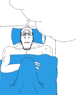 arm aroused bald bed blanket boner buff closed_mouth forehead_lines glasses hand horny looking_at_you meta:template muscles muscular_male neutral penis sleeping stubble subvariant:neutralplier template thought_bubble transparent variant:markiplier_soyjak // 2850x3579 // 218.5KB