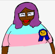 award bait brimstone brown_skin coal dust flag:transgender_pride_flag meta:bait meta:not_oc purple_hair real_woman_award red_teeth sisa subvariant:59_percent subvariant:bridget tranny tranny_artstyle transgender_flag troon variant:bernd variant:gapejak xitter_coal // 1200x1181 // 736.0KB
