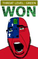 ahegao country emerald flag flag:samoa gem glasses green green_eyes hair looking_up open_mouth samoa schlog_color_event soyjak soyjak_blog star_(symbol) stubble teeth text threat_level_green variant:cobson won // 721x1115 // 146.9KB