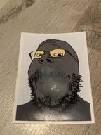 cum face_paint glasses grey_skin irl mustache smile soot soot_colors soyjak soyjak_party stubble variant:gapejak // 768x1024 // 685.2KB