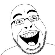 glasses laughing looking_at_you meta:tagme smile subvariant:giggleson teeth tongue variant:cobson // 1405x1405 // 41.7KB