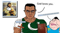 3soyjaks arm astrofene_(namefag) bible blue_eyes brown_skin buff christian_cross christian_identity christianity closed_mouth clothes countrywar crimean_tatar crimeanchud_(namefag) cross fanta fat flag flag:crimean_tatar flag:pakistan gemersonlakeandpalmer_(user) glasses hair holding_fanta holding_object holy_bible king_james_version obese pakistan soybooru soyjak subvariant:chudjak_front subvariant:muscular_chud text the_lost_lamb_(del_parsons_painting) tshirt ukraine variant:chudjak variant:meximutt vein white_skin // 1920x1080 // 353.6KB