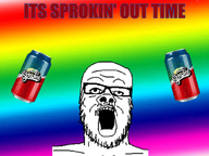 animated glasses open_mouth rainbow soda sproke sproking_out variant:a24_slowburn_soyjak // 976x733 // 364.1KB