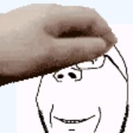 animated glasses hand pat smile soyjak stubble subvariant:wholesome_soyjak variant:gapejak wink // 112x112 // 27.3KB