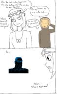 2soyjaks antiswarthy_(namefag) avengers b_b_ghast_(namefag) beanie black_skin blush comic eskimo female glasses meta:self_insert speech_bubble text variant:chudjak variant:soytan // 1244x2050 // 207.7KB