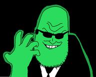 beard closed_mouth evil fed glasses glowing green_skin teeth trend:glowie variant:syndromejak // 557x446 // 11.5KB