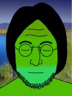 closed_eyes closed_mouth glasses green_skin hair nature nose outside spring stubble variant:lennonjak // 600x800 // 233.6KB