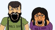 2soyjaks arm beard bra clothes father glasses hair lips lipstick mother ongezellig ravi_(ongezellig) soei_(ongezellig) subvariant:la_perra_celosa subvariant:science_lover suspenders transparent_background variant:el_perro_rabioso variant:markiplier_soyjak white_skin // 1512x838 // 45.1KB
