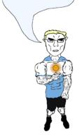 argentina blue_eyes buff clothes flag flag:argentina speech_bubble speech_bubble_empty subvariant:chudjak_front subvariant:unbotheredchud variant:chudjak vein yellow_hair // 981x1608 // 71.3KB