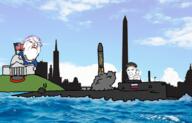 2soyjaks angry arm building city closed_mouth clothes glasses hair hand hat kursk_submarine_disaster kuz meta:tagme military missile mustache nuclear pink_hair redraw rocket russia sea smile soyjak stubble submarine thumbs_up tranny united_states variant:gapejak variant:kuzjak // 1252x800 // 949.9KB