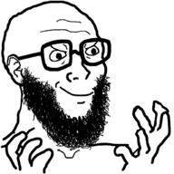 beard closed_mouth ear glasses hand variant:excited_soyjak // 1024x1024 // 36.3KB