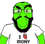 beard glasses green_skin heart i_love irony smile smug soyjak subvariant:science_lover variant:markiplier_soyjak // 800x789 // 54.1KB