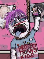 antifa artist:unknown astolfo azumanga_daioh communism faggot flag:lgbt_pride_flag flag:soviet_union flag:transgender_pride_flag hanging phone protect_trans_kids rope tranny // 768x1024 // 942.6KB