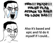 2soyjaks angry bloodshot_eyes crying falseflag fed glasses hair neck nose open_mouth shaved smirk smug soyjak teeth text variant:chudjak // 960x750 // 302.4KB