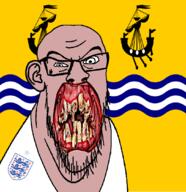 angry animal british distorted ear flag flag:outer_hebrides flower glasses hair irl lion longship open_mouth outer_hebrides plant river rotten_teeth scotland ship soyjak stubble teeth united_kingdom variant:feraljak water white_skin yellow_teeth you_were_one_i_ker // 1048x1081 // 360.2KB