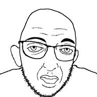 poltard bald big_lips british closed_mouth cuckjeet eyebrows glasses incel iris lips retarded stubble thick_eyebrows variant:cuckjeet // 470x470 // 4.7KB