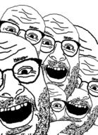 beard glasses multiple_soyjaks open_mouth soyjak variant:its_out_get_in_here // 485x672 // 214.1KB