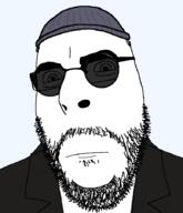 beanie beard closed_mouth clothes glasses hat leon_the_professional movie neutral round_glasses soyjak stubble tinted_glasses variant:cobson // 775x900 // 74.9KB