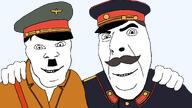 adolf_hitler joseph_stalin military_uniform no_more_brother_wars shaved variant:cobson variant:feraljak // 1920x1080 // 39.5KB