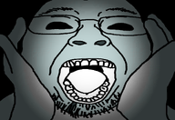 black_background black_eyes green_skin hand open_mouth scary screamer screaming variant:bernd // 936x642 // 134.7KB