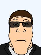 agent agent_stone_(1995) black_suit brown_hair clothes crimson_fury eyes glasses hair looking_at_you neutral no_stubble shades subvariant:neutralplier suit transparent_background variant:markiplier_soyjak video_game white_skin // 600x800 // 16.0KB