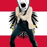 animated austria country dance flag full_body gangnam_style glasses irl open_mouth push_pin soyjak sticky stubble variant:cobson // 300x460 // 448.4KB