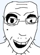 eye_sockets glasses mole open_mouth soyjak stubble template variant:poopy weird // 511x703 // 22.2KB