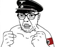 angry armband cap clenched_teeth clothes ear glasses hat hat_ornament nazism officer_cap reichsadler skull_hat_ornament swastika totenkopf variant:clittyjak white_background // 797x634 // 78.3KB