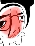 angry blush distorted full_body glasses meta:low_resolution soyjak speech_bubble variant:chudjak // 195x255 // 47.9KB