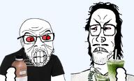 angry bloodshot_eyes closed_mouth clothes frown glasses hair matcha mullet mustache nose_piercing nu_male nu_nu_male rivalry soy soyjak soylent stubble teeth transparent_background variant:feraljak variant:mulletjak // 1776x1073 // 474.1KB