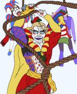 3_soyjaks TADC ack brunette_hair buff clothes clown colorful faggot final_fantasy glasses gooseworx hat jester kefka makeup multiple_soyjaks muscular_male pomni rope self_insert tadcgem teeth teeth_showing tongue tongue_out tranny triangle variant:bernd variant:chudjak variant:gapejak video_game white_skin yellow_hair // 976x1200 // 195.4KB