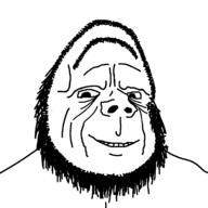ape beard big_forehead caveish_soyak caveman chimpanzee detailed eyebags gape hair hairy impish monkey mouth_closed neanderthal nigger oc philtrum wholesome wrinkles // 800x800 // 38.2KB