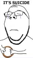 anhero crying frown glasses holding_object rope sad stubble subvariant:wholesome_soyjak variant:gapejak // 600x1053 // 72.1KB