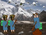 camouflage drone indian mountain pajeet pajeetjak poop sandals stick uber_eats variant:pajeetjak variant:soykio_kid war // 1600x1200 // 1.9MB