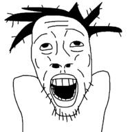 hair kaicenat open_mouth rizz soyjak stubble teeth variant:rizzjak // 703x703 // 10.7KB