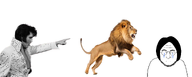 elvis elvis_prestly imminent_death lennonjak lion pointing variant:lennonjak white_background // 2000x801 // 678.3KB